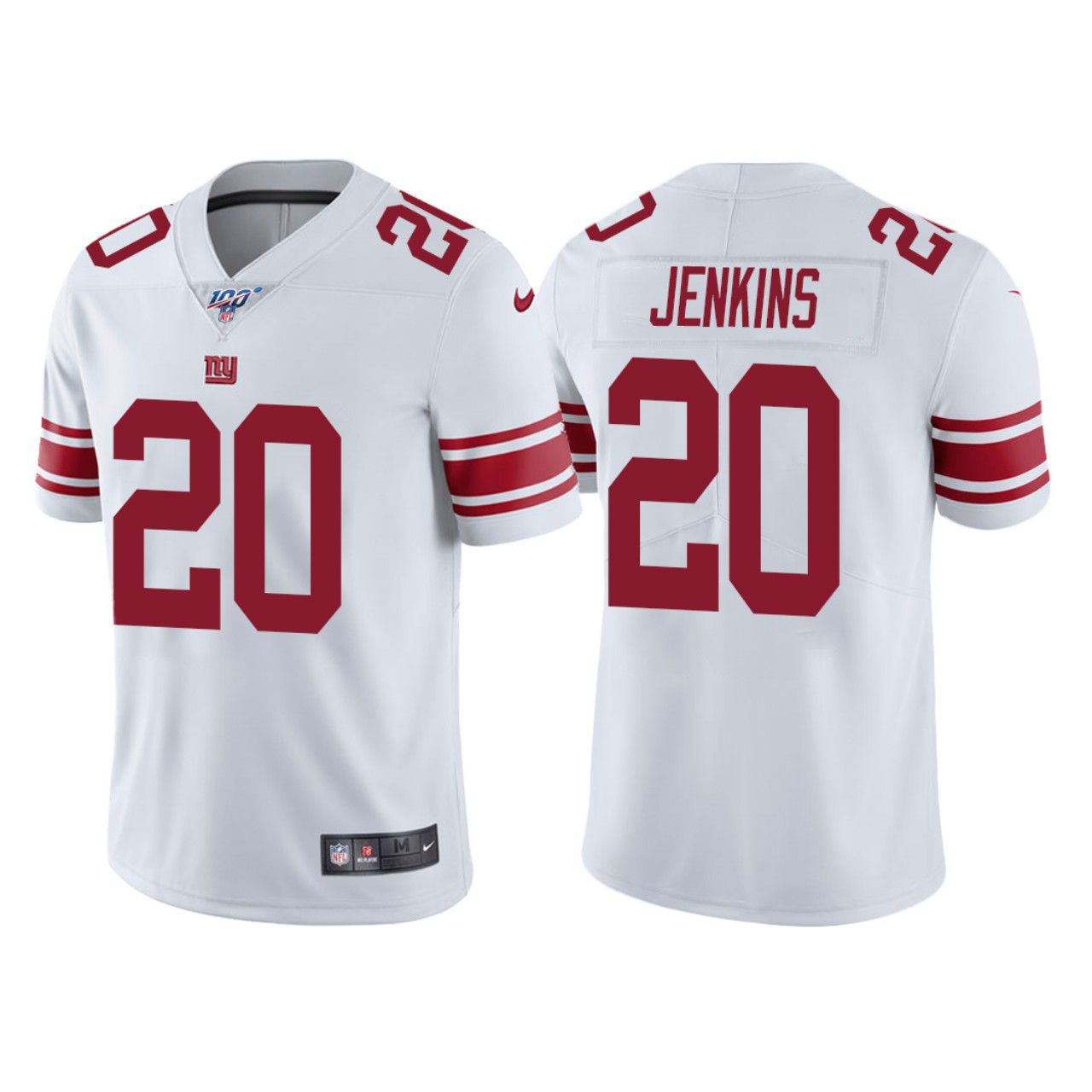 Men New York Giants 20 Janoris Jenkins Nike White 100th Vapor Limited NFL Jersey